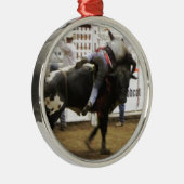 Ornement Rond Argenté Équitation de Taureau (Droite)