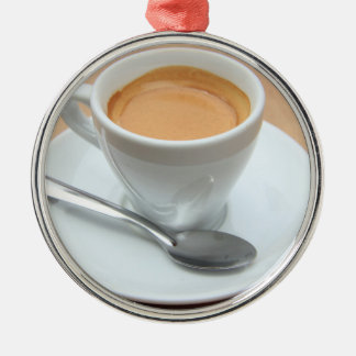 Ornement Rond Argenté Espresso frais brassé