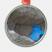 Ornement Rond Argenté Été Plage creusant le sable, Scoop, jouer (Devant)