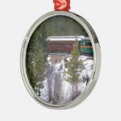 Ornement Rond Argenté Faites un tour d'hiver sur le chemin de fer de (Gauche)