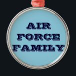 Ornement Rond Argenté Famille de l'armée de l'air<br><div class="desc">Famille de l'armée de l'air</div>