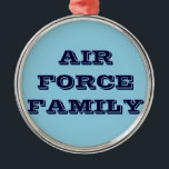 Ornement Rond Argenté Famille de l'armée de l'air<br><div class="desc">Famille de l'armée de l'air</div>