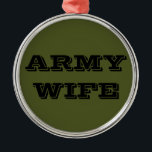 Ornement Rond Argenté Femme de l'armée<br><div class="desc">Femme de l'armée</div>