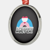 Ornement Rond Argenté Fierté de jeu d'âge (Gauche)