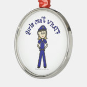 Ornement Rond Argenté Fille du policier léger (Gauche)