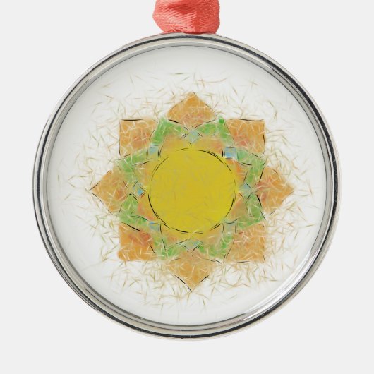 Ornement Rond Argenté Fleur Ethereal Lotus (Devant)