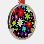 Ornement Rond Argenté Fleurs colorées (Droite)