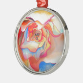 Ornement Rond Argenté Fred martin begonia aquarelle (Gauche)