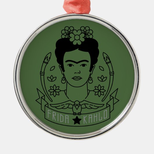 Ornement Rond Argenté Frida Kahlo | Heroína (Devant)