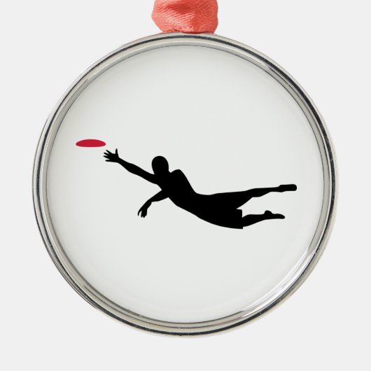 Ornement Rond Argenté Frisbee de golf de disque (Devant)