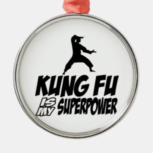 Ornement Rond Argenté Fu de Kung mon super pouvoir