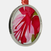 Ornement Rond Argenté Fuchsia rose pop art aquarelle fleur (Droite)