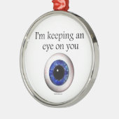 Ornement Rond Argenté Garder mon oeil sur vous (Gauche)