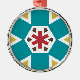 Ornement Rond Argenté géométrique 230614 (01)