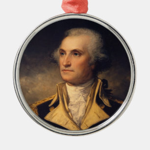 Ornement Rond Argenté George Washington