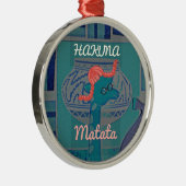 Ornement Rond Argenté Giraffe Art Joueuse : Un Plaisir Africain (Droite)