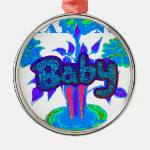 Ornement Rond Argenté Glitter Baby Hakuna Matata gifts.png