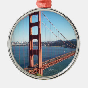 Ornement Rond Argenté Golden gate bridge, San Francisco