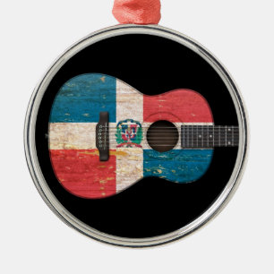 Ornement Rond Argenté Guitare acoustique de drapeau de la République