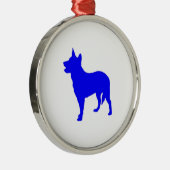 Ornement Rond Argenté Heeler bleu australien (Droite)