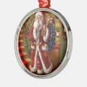 Ornement Rond Argenté Here Comes (Gauche)