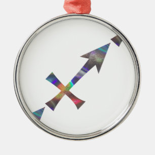 Ornement Rond Argenté hologramme Sagittarius