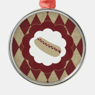 Ornement Rond Argenté hot dog diamonds