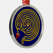 Ornement Rond Argenté HYPER LABYRINTH bleu (Droite)