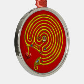 Ornement Rond Argenté HYPER LABYRINTH rouge (Droite)