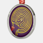 Ornement Rond Argenté HYPER LABYRINTH violet (Gauche)