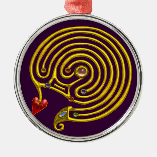 Ornement Rond Argenté HYPER LABYRINTH violet (Devant)