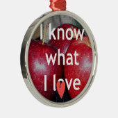 Ornement Rond Argenté "I Know What I Love" - Design à thème Apple (Droite)