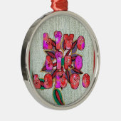 Ornement Rond Argenté Imprimer l'art "Live Life Large" (Droite)