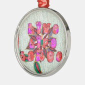 Ornement Rond Argenté Imprimer l'art "Live Life Large" (Gauche)