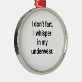 Ornement Rond Argenté Je ne pète pas (Droite)