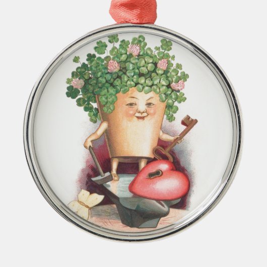 Ornement Rond Argenté Jour de Saint Patrick (Devant)