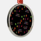 Ornement Rond Argenté Joyeux anniversaire, Decor Balloons (Droite)