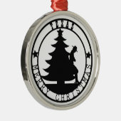 Ornement Rond Argenté Joyeux Noël du Texas (Droite)