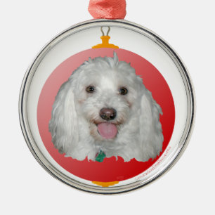 Ornement Rond Argenté Joyeux Noël Havanais