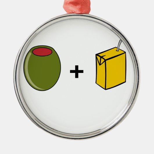 Ornement Rond Argenté Jus olive je t'aime (Devant)