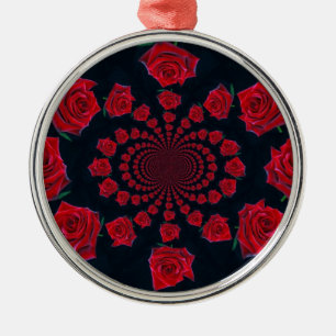Ornement Rond Argenté La beauté des Roses : Imaginaire floral