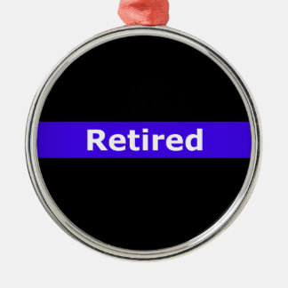 Ornement Rond Argenté La police Retirted amincit Blue Line