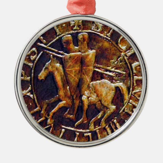 Ornement Rond Argenté Lac Medieval des Knights (Devant)