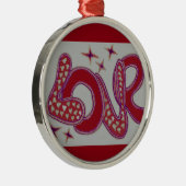 Ornement Rond Argenté L'amour dans le style années 1960 (Droite)