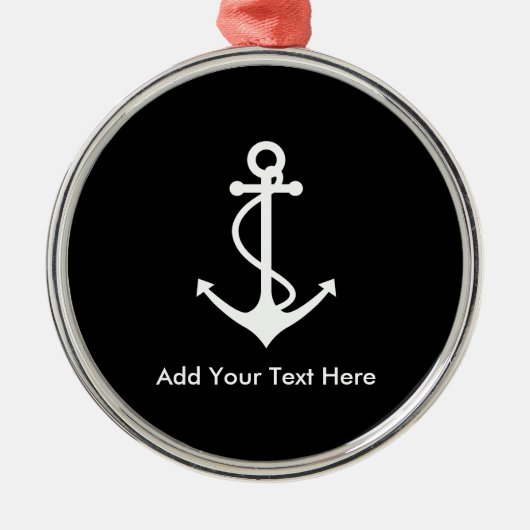 Ornement Rond Argenté L'Ancre blanche faite sur commande ajoutent votre (Devant)