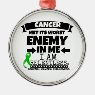 Ornement Rond Argenté Le Cancer adrénal a rencontré son plus mauvais