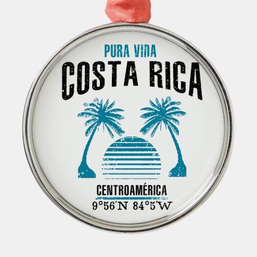 Ornement Rond Argenté Le Costa Rica (Devant)