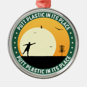 Ornement Rond Argenté Le Plastique À La Place