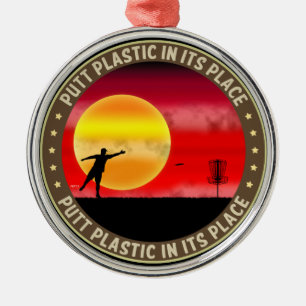 Ornement Rond Argenté Le Plastique À La Place