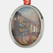 Ornement Rond Argenté Le train rapide de service postal de courrier à (Gauche)